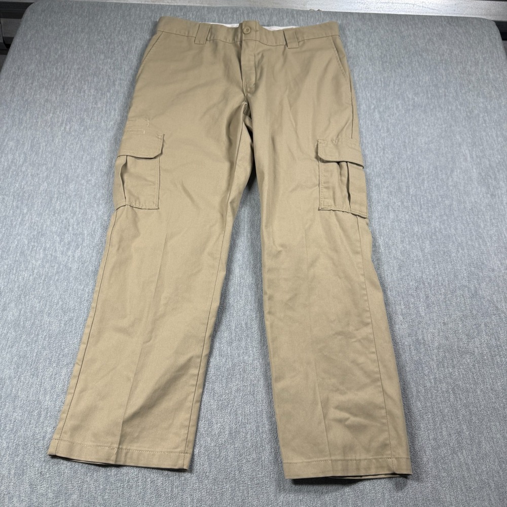 Dickies Pants Mens 36x30 Khaki Flex Regular Straight Cargo Tactical Workwear
